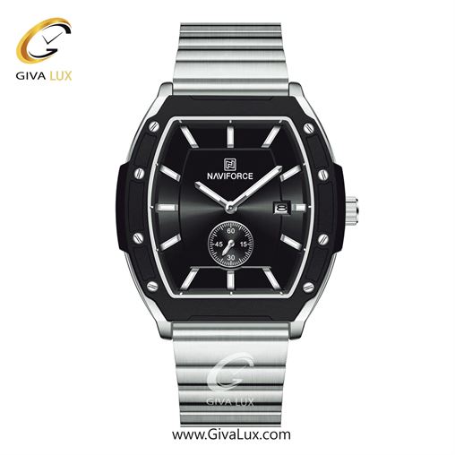 ساعت مچی اورجینال مردانه ناوی فورس|Naviforce|نوی فورس|نیوی فورس دو موتوره زیر ثانیه مشکی-نقره ای | نقره ای| مشکی| کد رفرنس NF8068 S/B